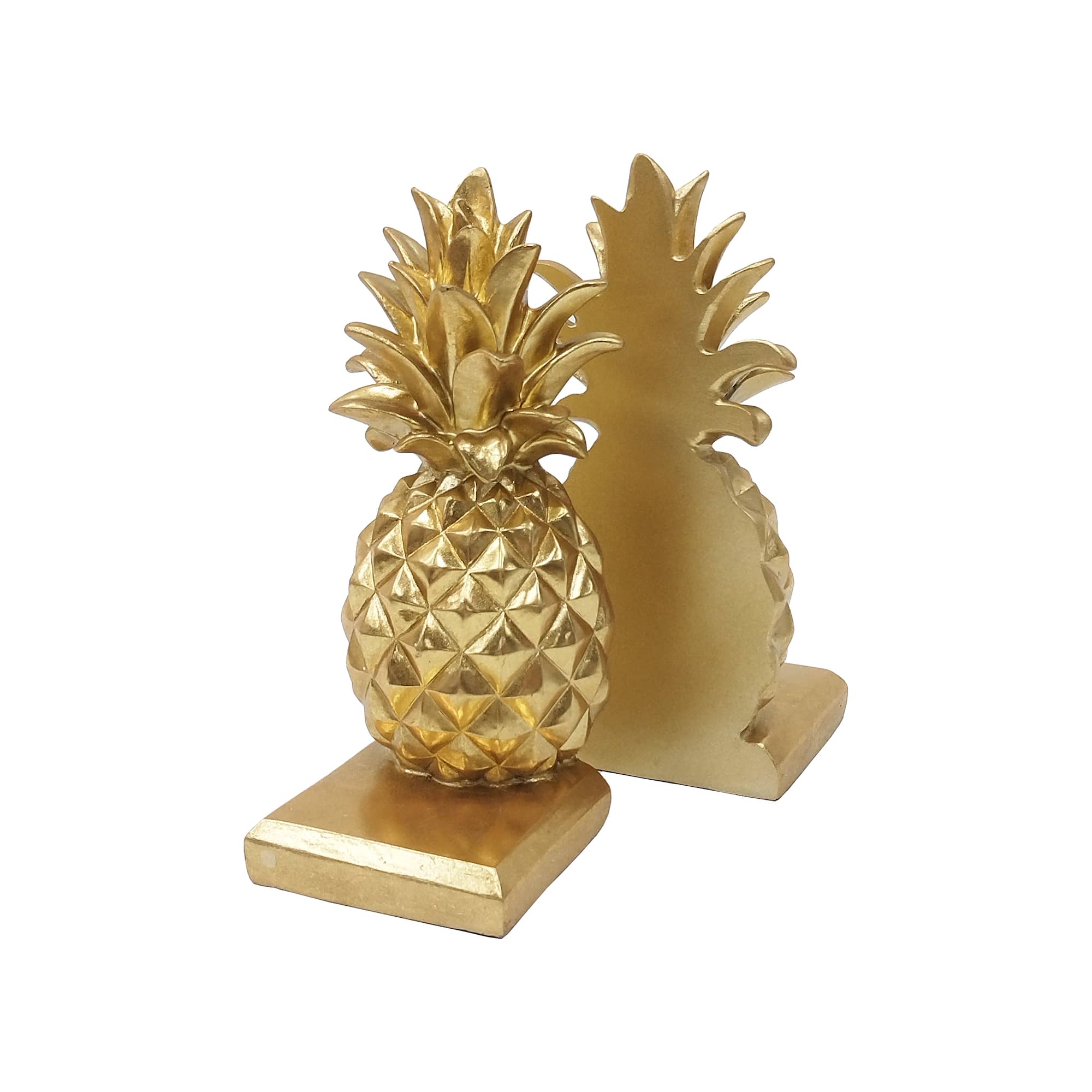 9.25" Gold Pineapple Book End Set by Ashland®